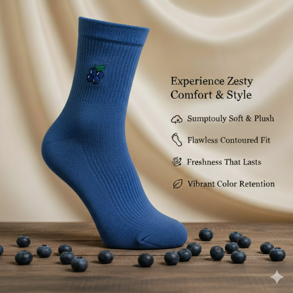Blueberry Comfort Crew Socks