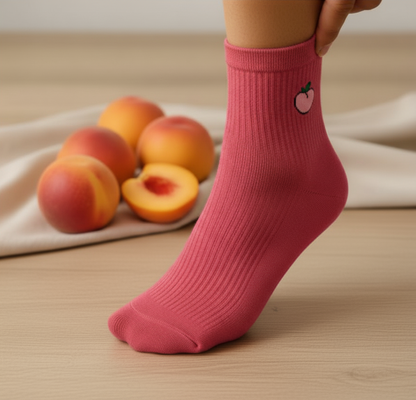 Peach Comfort Crew Socks