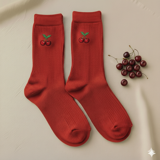 Cherry Comfort Crew Socks
